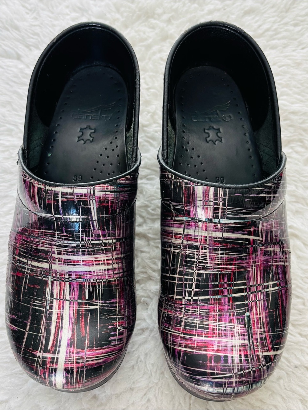 Dansko Patent Leather Multicolor Slip on Clogs Shoes size EU 39 - Picture 10 of 13